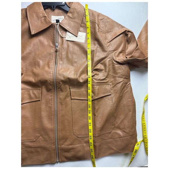 Universal Thread Women's Brown Faux Leather Jacket 1X NWT - Picture 6 of 9